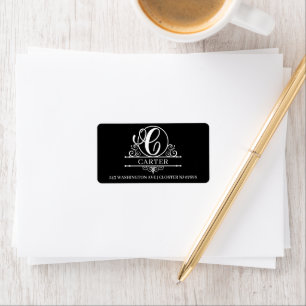 Family Split Monogram Letter C Label