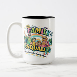 Family Squad – Matching Family Team Design Two-Tone Coffee Mug
