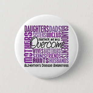 Family Square Alzheimer's Disease 6 Cm Round Badge