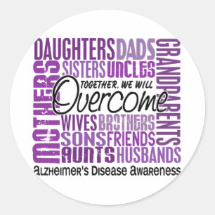 Family Square Alzheimer's Disease Classic Round Sticker
