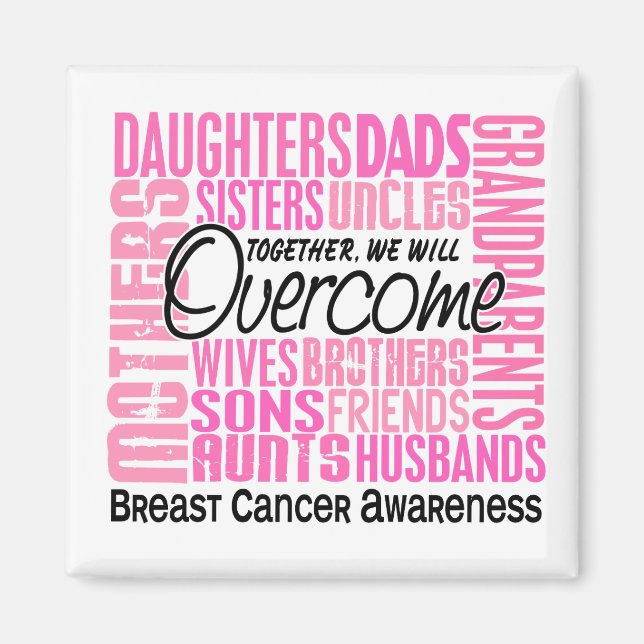 Family Square Breast Cancer Magnet (Front)