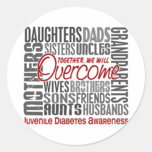 Family Square Juvenile Diabetes Classic Round Sticker
