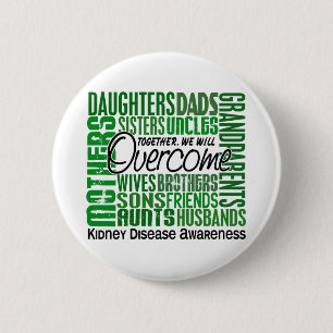 Family Square Kidney Disease 6 Cm Round Badge