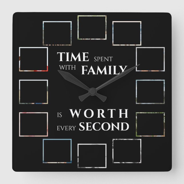 Family Square Wall Clock (Front)