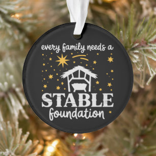 Family Stable Foundation Christian Jesus Christmas Ornament