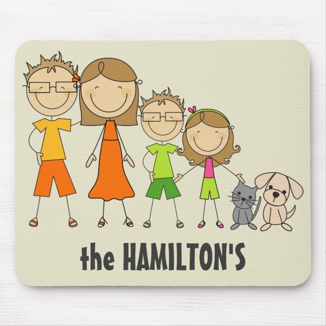 Family Stick Figure Mousepads (Front)