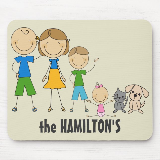 Family Stick Figure Mousepads (Front)