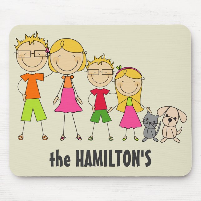 Family Stick Figure Mousepads (Front)