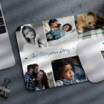 Family story 6 photo collage modern custom text mouse pad<br><div class="desc">Tell your family story in six custom images with a beautiful keepsake photo collage mouse pad to keep them close during your work time.            Easy to personalise with your photos and text!</div>
