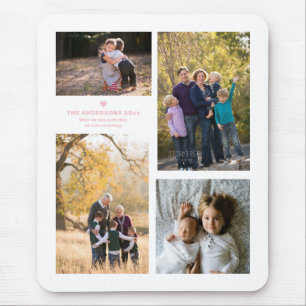 Family Strength Quote and 4 Family Photo Collage Mouse Pad