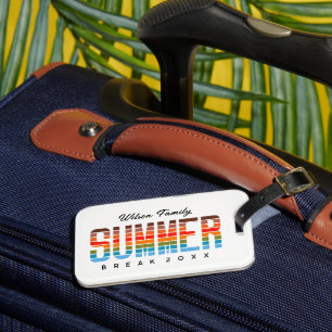 Family Summer Break Sunset Beach  Luggage Tag