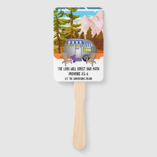 Family Summer Camping Christian Van Life Hand Fan