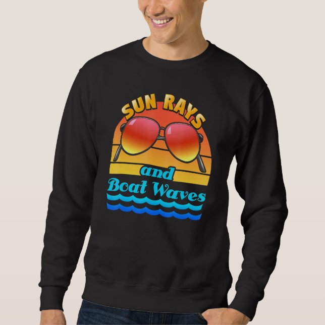 Family Summer Lake Day Sun Boat Waves Swim Ski Swi Sweatshirt (Front)