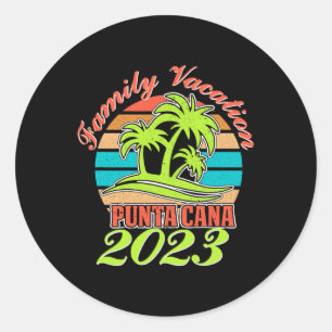 Family Summer Vacation Punta Cana Dominican Republ Classic Round Sticker