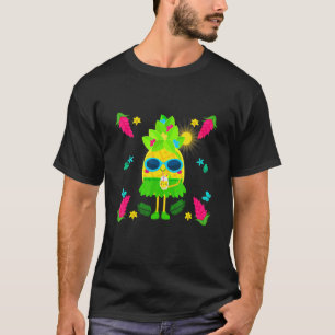 Family Summertime Sunset Colourful Pineapple Tropi T-Shirt