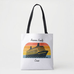 Family Sunset Cruise Personalise Tote Bag
