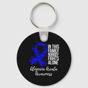 Family Support Alopecia Areata Awareness Key Ring