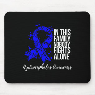 Family Support Blue Ribbon Hydrocephalus Awareness Mouse Pad