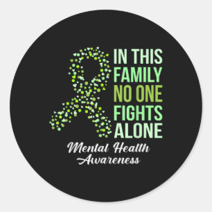 Family Support Mental Health S Awareness Ribbon Classic Round Sticker