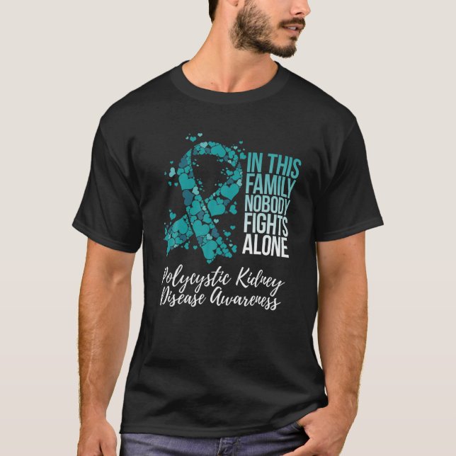 Family Support Polycystic Kidney Disease PKD Aware T-Shirt (Front)