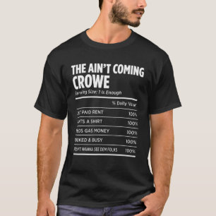 Family Surname Crowe Funny Reunion Last Name Tag T-Shirt