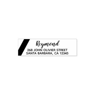 family surname with home return address self-inking stamp