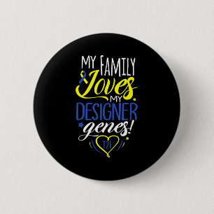 Family T21 World Down Syndrome Awareness Day Kids  6 Cm Round Badge