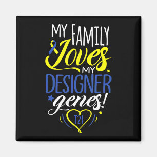 Family T21 World Down Syndrome Awareness Day Kids  Magnet