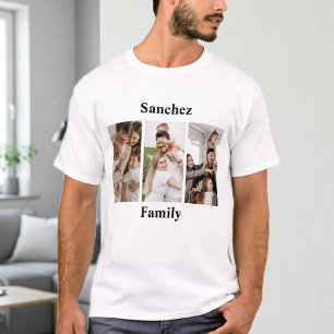  Family T-Shirt with Custom Text and Three Photos
