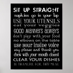 Family Table Rules Poster