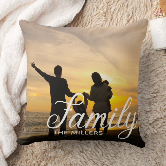 Family Text overlay typography  Cushion (Blanket)