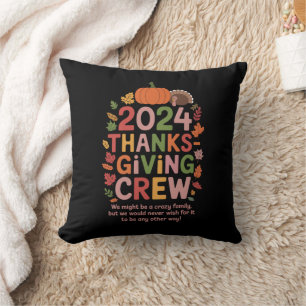 Family Thanksgiving 2024 Crew Turkey Matching Cushion