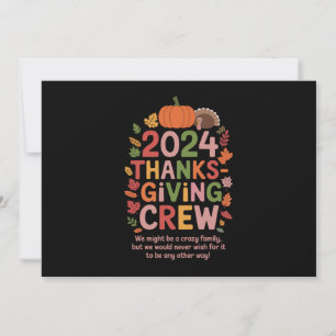 Family Thanksgiving 2024 Crew Turkey Matching Invitation
