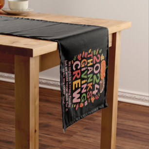 Family Thanksgiving 2024 Crew Turkey Matching Short Table Runner