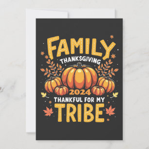 Family Thanksgiving 2024 Thankful for My Tribe Thank You Card