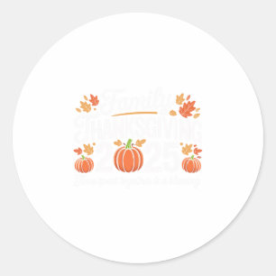Family Thanksgiving 2025 Crew Matching Turkey Love Classic Round Sticker