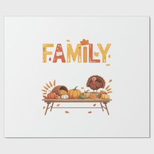 Family Thanksgiving 2025 Thankful For My Tribe Ess Wrapping Paper