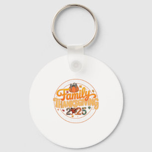 Family Thanksgiving 2025 Thankful Grateful Pumpkin Key Ring