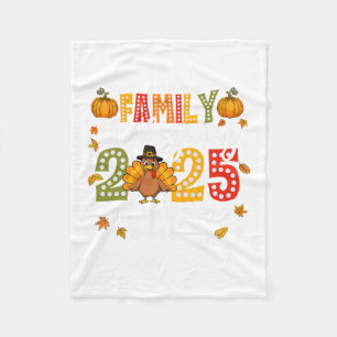 Family Thanksgiving 2025 Thanksgiving Crew Turkey Fleece Blanket