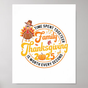 Family Thanksgiving 2025 Time Spent Together Match Poster
