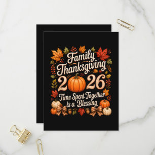 Family Thanksgiving 2026 Thanksgiving Crew Invitation Postcard