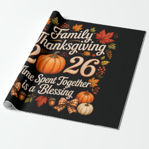 Family Thanksgiving 2026 Thanksgiving Crew Wrapping Paper
