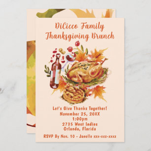 Family Thanksgiving Brunch Invitation