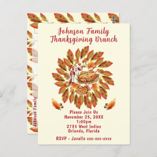 Family Thanksgiving Brunch Postcard