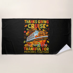 Family Thanksgiving Cruise 2026 Vacation Trip Beach Towel