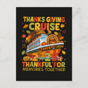 Family Thanksgiving Cruise 2026 Vacation Trip Invitation Postcard