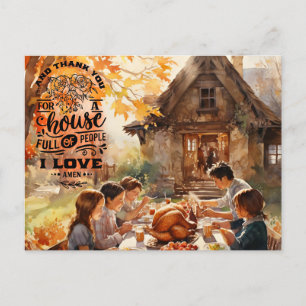 Family Thanksgiving Holiday Postcard