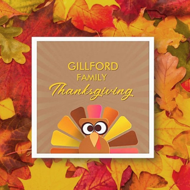 Family Thanksgiving Personalised Paper Napkin (Creator Uploaded)