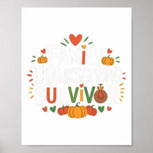 Family Thanksgiving Survivor Thanksgiving Day Holi Poster