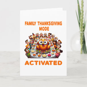 Family Thanksgiving Together Crew Turkey Card